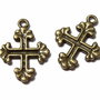 Pandantiv metalic, cruciulita, bronz, 20x15 mm