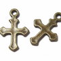 Pandantiv metalic, cruciulita, bronz, 19x12.5 mm