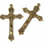 Pandantiv metalic, cruciulita, auriu antichizat, 49x31 mm