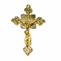 Pandantiv metalic, cruciulita, auriu antichizat, 48x31 mm
