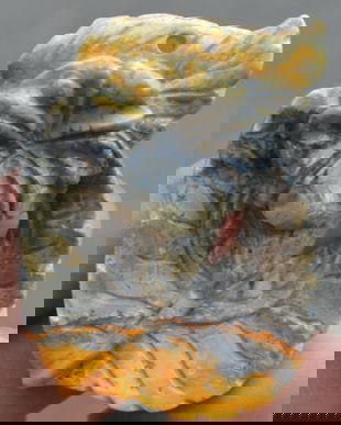 6756 - Pandantiv, jasp bumblebee jasp, galben gri negru, floare