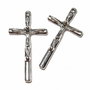 Pandantiv metalic, cruciulita, argintiu antichizat, 36x16 mm