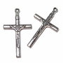 Pandantiv metalic, cruciulita, argintiu antichizat, 35x19 mm