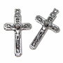 Pandantiv metalic, cruciulita, argintiu antichizat, 26x15 mm