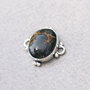 Pandant cu jasper oceanic in rama  decorativa argintata si antichizata