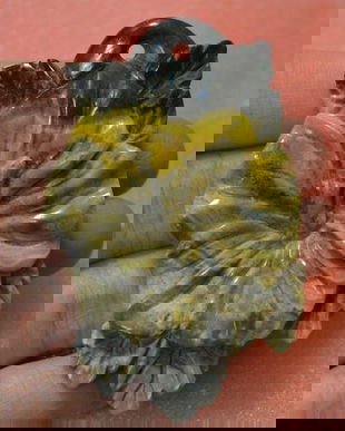 6754 - Pandantiv, bumble bee jasper, galben gri negru, floare