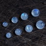 Set 8 buc cabochoane moonstone albastru si rainbow   rotunde- marimi diverse - M8RBW