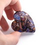 Pandant Jasper imperial si compozit bronzit is mica - violet, albastru, bronz