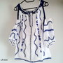 Bluza ethno urban cu broderie impaslita si cusuta - rezervat