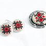 Set brosa si cercei cu broderie traditionala romaneasca