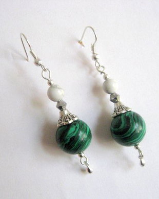 cercei malachit si howlite 27222