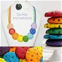 Colier multicolor Rainbow cookies  Colier curcubeu, colier mozaic, colier handmade soutache