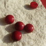 Cabochon rosu din pasta de coral aprox 7x13.5 mm