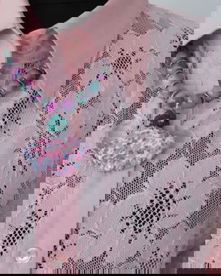 BLUZA  ROMANTICA  SUPERBA DANTELA BUMBAC  MARIME 46 - 48