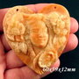 7830 - Pandantiv, malachit orange - galbui, sculptat manual, chip de fata