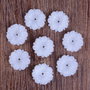 8065 # (2buc) Floare sculptata, agata alba, 15mm