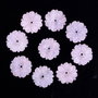 8064 # (2buc) Floare sculptata, cuart roz, 15mm