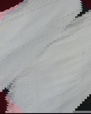 Husa perna vintage cu dantela si broderie