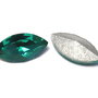 Cabochon din sticla, 10x5 mm, verde smarald