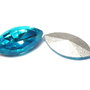 Cabochon din sticla, 10x5 mm, turcoaz