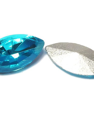 Cabochon din sticla, 10x5 mm, turcoaz