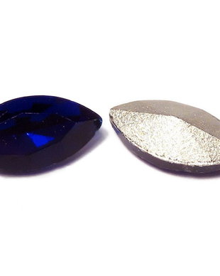 Cabochon din sticla, 10x5 mm, safir