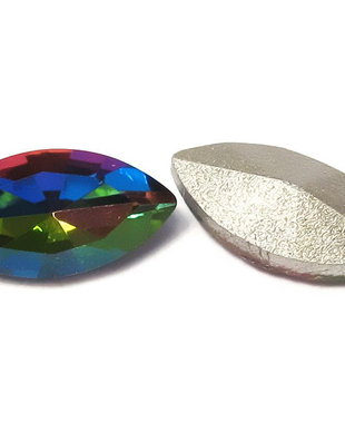 Cabochon din sticla, 10x5 mm, rainbow