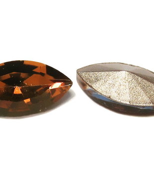 Cabochon din sticla, 10x5 mm, dark brown