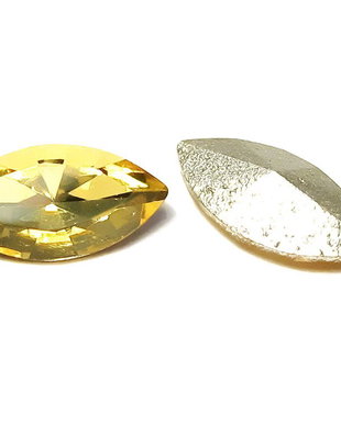 Cabochon din sticla, 10x5 mm, citrin