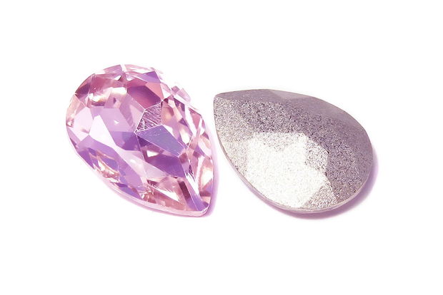 Cabochon din sticla, 10x7 mm, pink