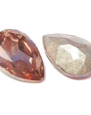 Cabochon din sticla, 10x7 mm, peach