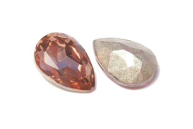 Cabochon din sticla, 10x7 mm, peach