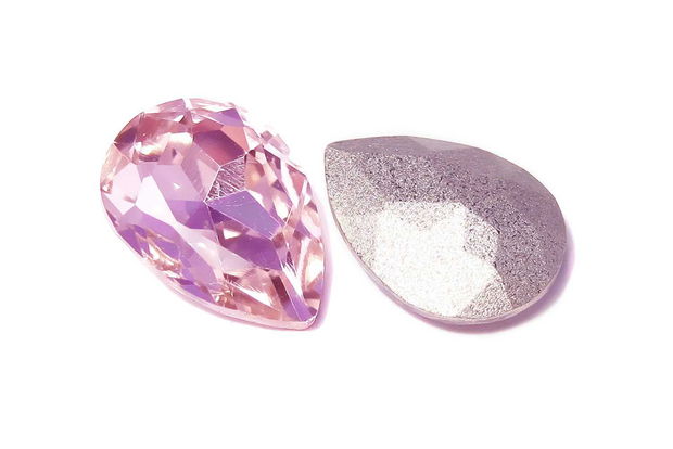 Cabochon din sticla, 14x10 mm, pink