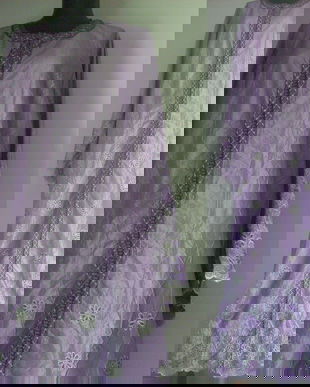 KAFTAN TAFTA MOIRE LILA BRODERIE