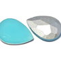 Cabochon din sticla, 14x10 mm, opaque turcoaz