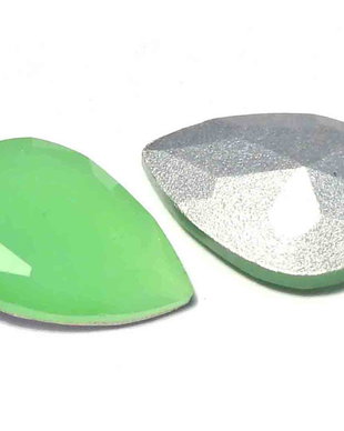 Cabochon din sticla, 14x10 mm, opaque peridot