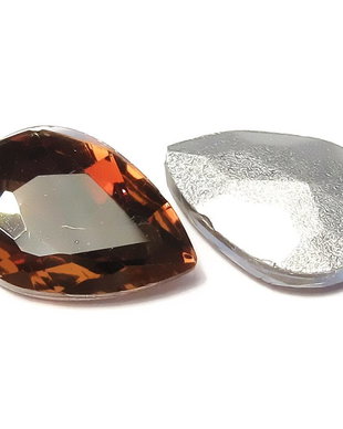 Cabochon din sticla, 14x10 mm, copper