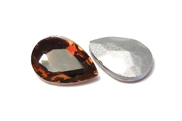 Cabochon din sticla, 14x10 mm, copper