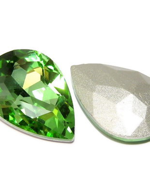 Cabochon din sticla, 18x13 mm, peridot