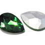Cabochon din sticla, 18x13 mm, dark green
