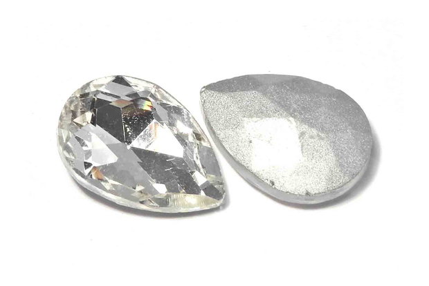 Cabochon din sticla, 18x13 mm, cristal