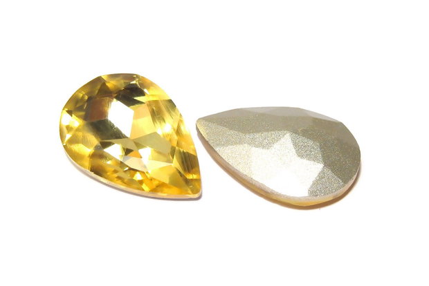 Cabochon din sticla, 18x13 mm, citrin