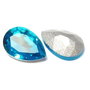 Cabochon din sticla, 18x13 mm, aquamarin