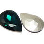 Cabochon din sticla, 8x6 mm, verde smarald