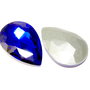 Cabochon din sticla, 8x6 mm, safir