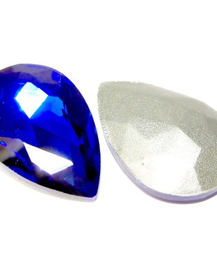 Cabochon din sticla, 8x6 mm, safir