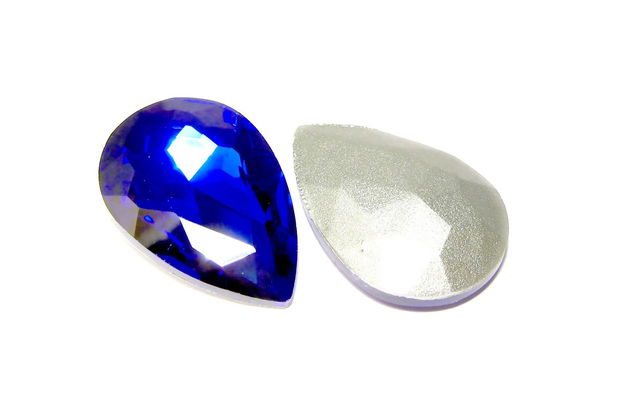 Cabochon din sticla, 8x6 mm, safir