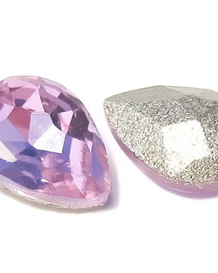 Cabochon din sticla, 8x6 mm, light amethyst