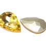 Cabochon din sticla, 8x6 mm, citrin