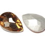 Cabochon din sticla, 8x6 mm, dark topaz